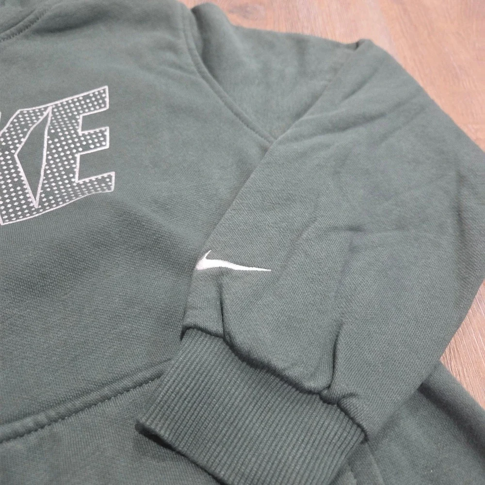 Nike Kids Green Pullover Hoodie Fleece Sweatshirt Graphic Logo Size Medium M